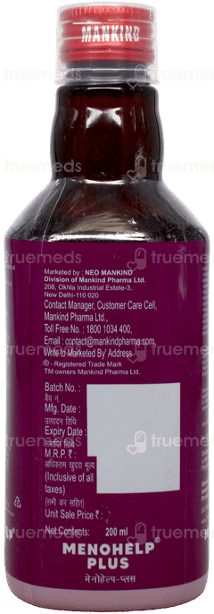 Menohelp Plus Sugar Free Syrup 200Ml